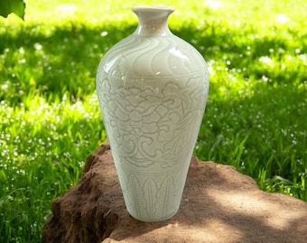青磁ひび割れ模様の陶器 中国の青磁のひび割れ模様の花瓶 - Etsy 日本