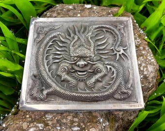 Chinese Export Silver Dragon Box