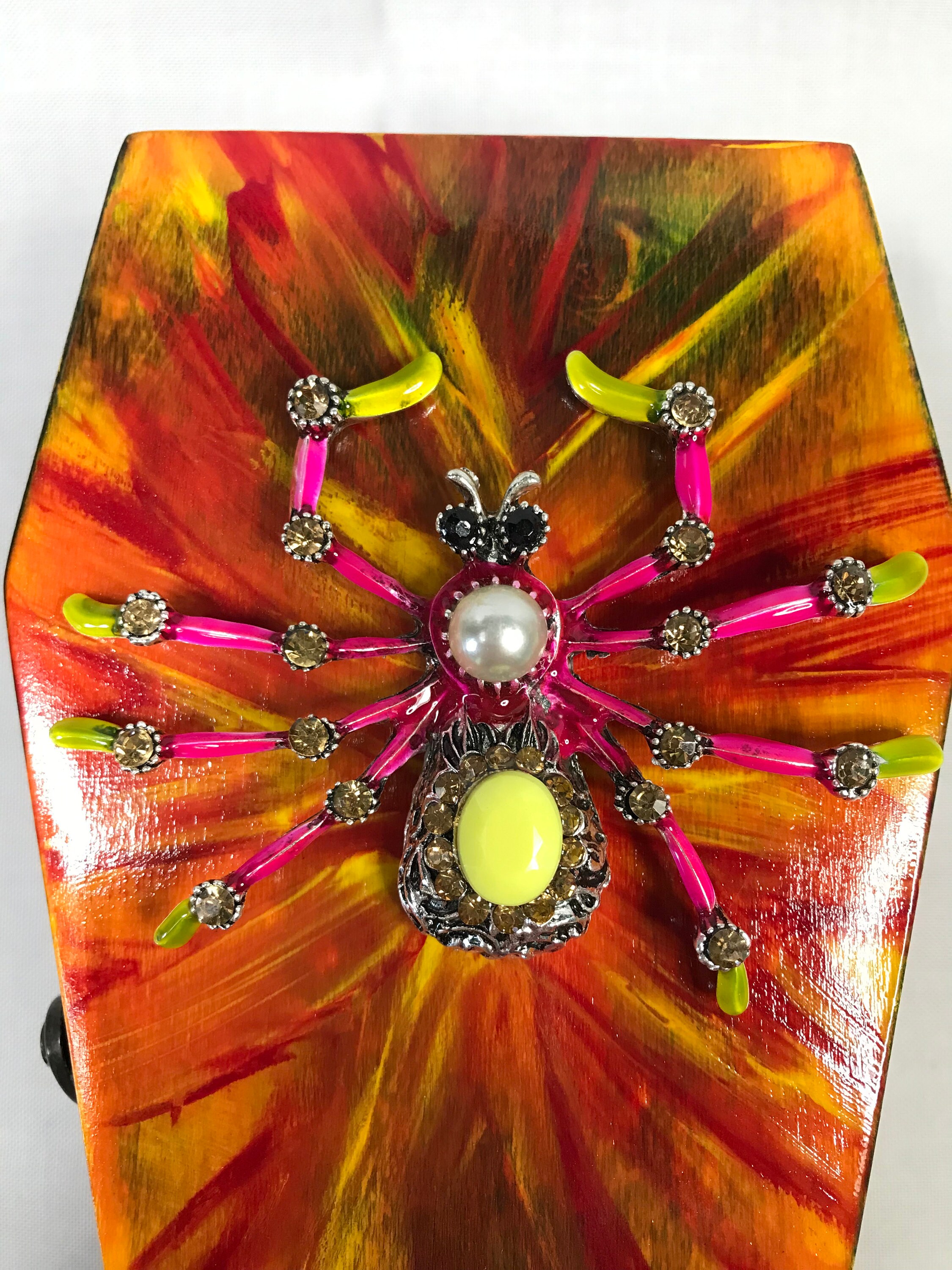 Betsey Johnson Spider Psychedelic Coffin Trinket Box Etsy
