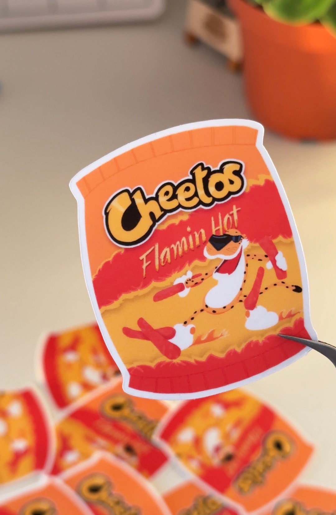 Flamin' Hot Cheetos Sticker Hot Cheetos Glossy Waterproof, Mexican ...