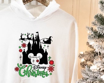 Disney Christmas Sweatshirt, Christmas Disney Castle Sweaters, Xmas Magic Kingdom Hoodie, Xmas Disneyland Trip Sweatshirt, Disney Sweatshirt