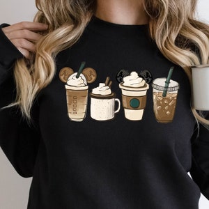 Disney Coffee Sweatshirt, Mickey Head Coffee Sweater, Disney Drink Coffee Hoodie, Disney Characters Coffee Sweatshirt, Gift For Coffee Lover