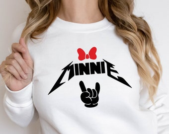 Minnie Mickey Rock And Roll Sweatshirt, Disney Matching Couple Sweaters, Disney Rock And Roll Couple Hoodie, Funny Mickey Disney Sweatshirts