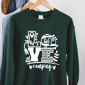 Love Camping Sweatshirt, Love Camper Sweater, Travel Trailer Hoodie, Happy Camper Sweet For Women, Cute Hiking Hoodie, Adventure Sweatshirts