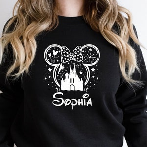 Disney Minnie Mickey Sweatshirt, Disney Family Vacation Sweater, Custom Disney Sweatshirts, Personalized Disney Matching Couple Trip Hoodies
