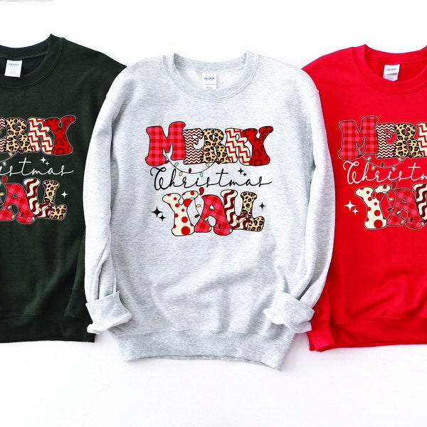 Merry Christmas Yall Sweatshirt, Christmas Sweatshirt, Christmas Gift, Christmas Hoodie, Merry Christmas Sweatshirt, Xmas Gifts