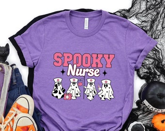Chemise d'Halloween fantôme mignon infirmière, chemise d'infirmière Halloween, chemise d'Halloween fantôme, t-shirt Halloween infirmière, cadeau pour infirmière, t-shirt infirmière effrayant