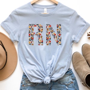 RN Nurse Flower Shirt, RN Flower Shirt, Custom Registered Nurse Shirt, Gift For Nurse, Nurse Shirt, Nurse Appreciation, Nurse Graduation