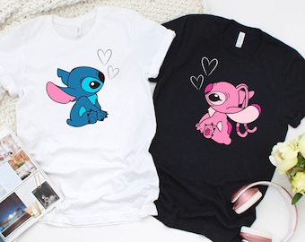 Stitch and Angel Paar Shirt, Stitch passende Paar Shirt, Angel Shirt, Disney Paar Shirt, Stitch und Angel Shirt, Valentinstag Geschenk