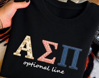 Custom Sorority Shirt, Floral Greek Letters Tee, Personalized Greek Apparel, Vintage College Fraternity T-Shirt, Elegant Bid Day Tee Gift