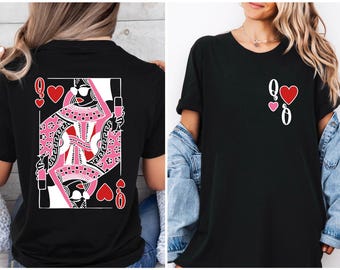 Queen of Hearts Valentine Shirt, Playing Card Tee, Valentine Gift for Her, Bride Shirt, Mothers Day Shirt, Bachelorette Party Shirts