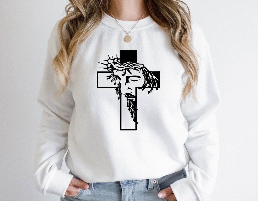 Jesus Cross Sweatshirt, Faith Sweater, Faith Jesus Hoodie, Holy Cross ...