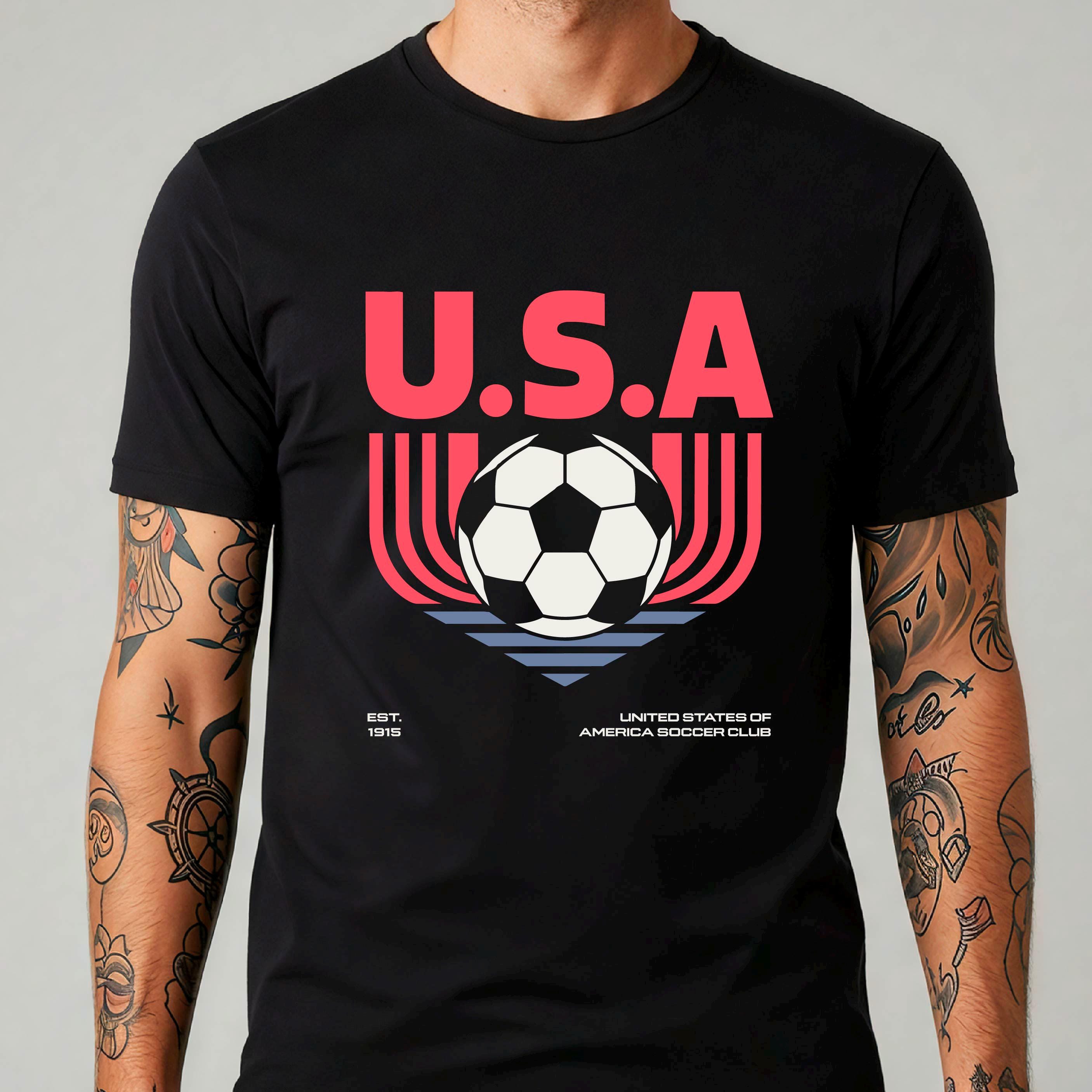 USA Soccer Club Shirt, United States Football Fan Tee, Personalized ...
