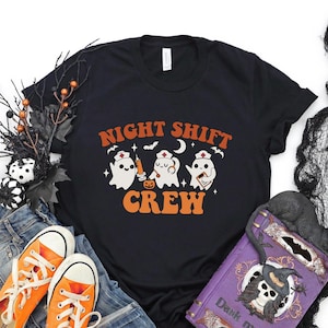 Night Shift Crew Funny Nurse Halloween Shirt, Spooky Nurse Shirt, Night Worker Gift, Halloween Night Shift, Nursing Life Shirt