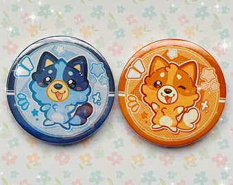 Heeler Pups Button Pin, Magnet, or Bottle Opener | Starcaku