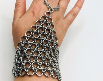 Gauntlet Bracelet - Chainmaille - Modified Japanese 12 in 2 (9 in 2)