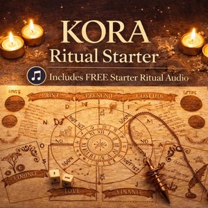 KORA Ritual Starter – Manifestation Board Game with Tarot, Pendulum & Guided Ritual Audio