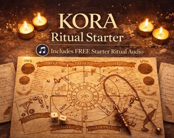 KORA Ritual Starter – Manifestation Brettspiel mit Tarot, Pendel & geführtem Ritual als Tonband