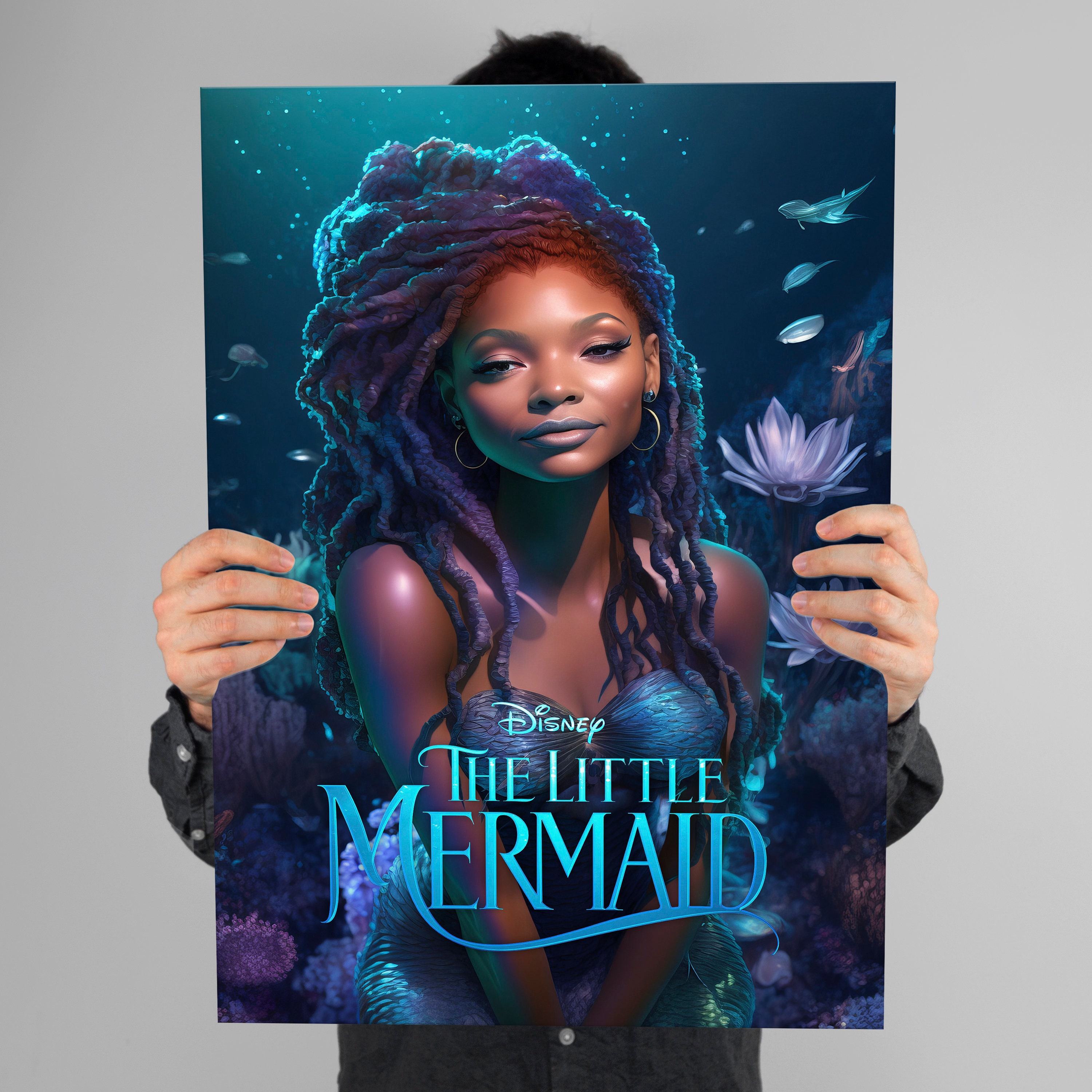 The Little Mermaid 2023 Movie Poster Halle Bailey High Etsy