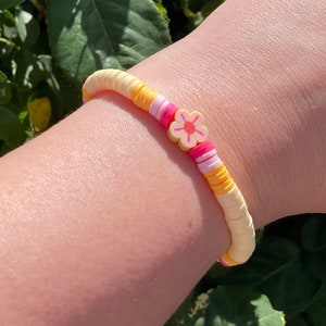 Flower Clay Bead Bracelets