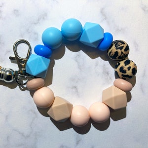 Silicone Bead Wristlet Keychain with Tassel