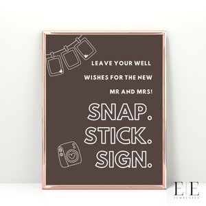 Polaroid Wedding Guest Book Sign Template, Editable Template, Sign Template, Minimal Wedding Sign, Modern Wedding Sign