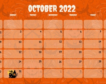 Modello di calendario di Halloween