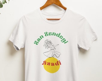 Camiseta Zan Zendegi Azadi Camiseta de Irán gratis Camiseta de protesta de Irán Camiseta de libertad de vida para mujer Camiseta persa Camiseta farsi Camiseta de Irán Fabricada en EE. UU.