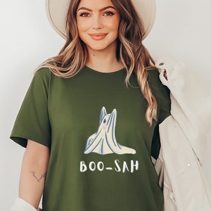 Boo-sah Halloween Yoga Shirt Halloween Yogi Shirt Cute Ghost Yoga Shirt Halloween Gift for Yoga Lover Halloween Shirt Funny Halloween TShirt