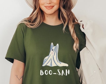 Boo-sah Halloween Yoga Shirt Halloween Yogi Shirt Cute Ghost Yoga Shirt Halloween Gift for Yoga Lover Halloween Shirt Funny Halloween TShirt