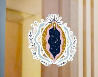 Sacred Yoni Sticker Yoni Art Gift Womens Empowerment Art Gifts for Midwife Gift for Doula Fertility Gift for OBGYN Gift Womens Studies GIfts