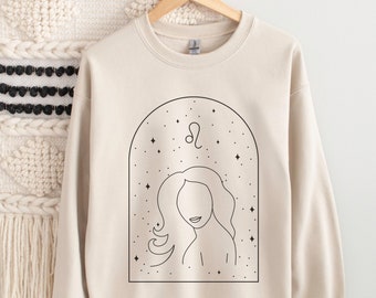 Leo Zodiac Sudadera para Leo Astrología Regalo Minimalista Zodiaco Sudadera Zodiaco Regalo Astrología Leo Constelación Regalo Leo Astrología Camisa