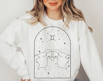 Moletom do Zodíaco de Gêmeos, Presente de Gêmeos, Presentes de Astrologia de Gêmeos, Zodíaco Minimalista, Moletom do Zodíaco, Presente do Zodíaco, Gêmeos, Presentes de Astrologia,