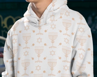 Golden Hanukkah Hoodie Unisex Chanukkah Sweatshirt Star of David Sweatshirt Jewish Sweater Minimalist Hanukkah Sweatshirt Menorah Sweatshirt