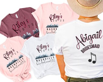 Koszulki Nashville Bachelorette na wieczór panieński w Nashville Koszulka Nashville Bachelorette na wieczór panieński dla druhen Nashville Bachelorette