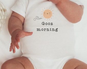 Gooz Morning Funny Persian Baby Bodysuit Persian Baby Gift for Persian Baby Shower Gift Farsi Baby Gift Iranian Baby Gift Farsi Made in USA