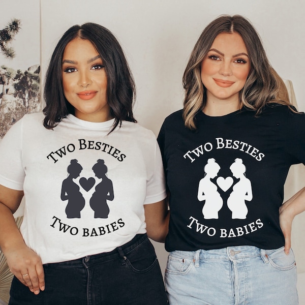 Besties Pregnancy Tee, Pregnant Friends Shirt, Best  Friends Pregnancy Announcement, Pregnant at the Same Time, We're Pregnant TShirts