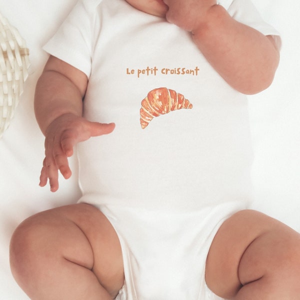 Le Petit Croissant Onesie® Organic Baby Bodysuit, Newborn Clothes, Infant Onesie, Organic Baby Clothing, Baby Onesies, Cute Onesies