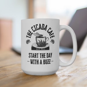 Cicada Cafe Mug for Bug Lovers Gift Funny Cicada Mug for Nature Lover Gift for Entomologist Mug Funny Cicada Invasion Gift for Coworker Gift
