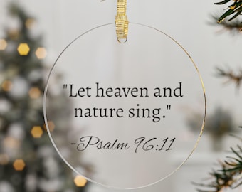 Psalm 96:11 Christmas Ornament Bible Quote Ornament Religious Christmas Ornament for Christian Ornament Bible Verse Christmas Ornament Gift
