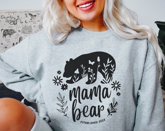 Mama Bär Sweatshirt Für Mama Geschenk Mama Bär Shirt Muttertag Geschenk für Mama individuelles Geschenk für neue Mama Sweatshirt Muttertag Schritt Mama Geschenk