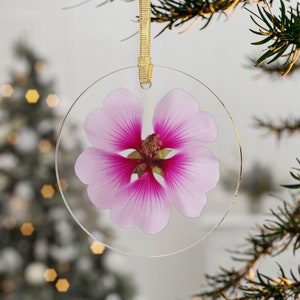Pretty Pink Geranium Christmas Ornament for Geranium Lovers Geranium Flower Ornament Pink Geranium Window Hanging Acrylic Geranium Ornament