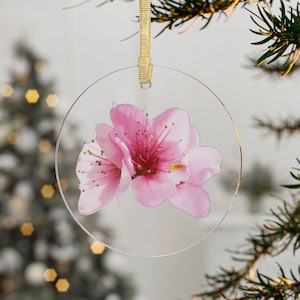 Cheerful Cherry Blossom Christmas Ornament for Cherry Blossom Lover Gift Acrylic Cherry Blossom Ornament Gift for Cherry Blossom Lovers Gift