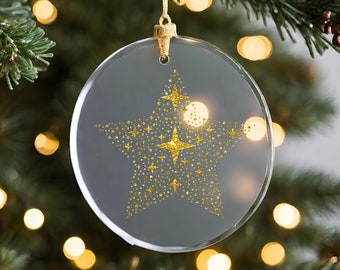 Adorno de estrella de Navidad Adorno de estrella de árbol de Navidad para adorno de Navidad minimalista Adorno de estrella de acrílico Adorno de Navidad de estrella de acrílico