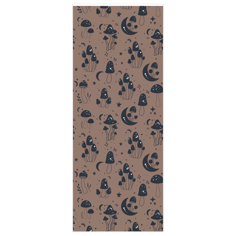 Moons and Shrooms Wrapping Paper, Unique Gift Wrap, Boho Wrapping Paper, Aesthetic Gift Wrap, Wrapping Paper Sheets, Dark Gift image 3