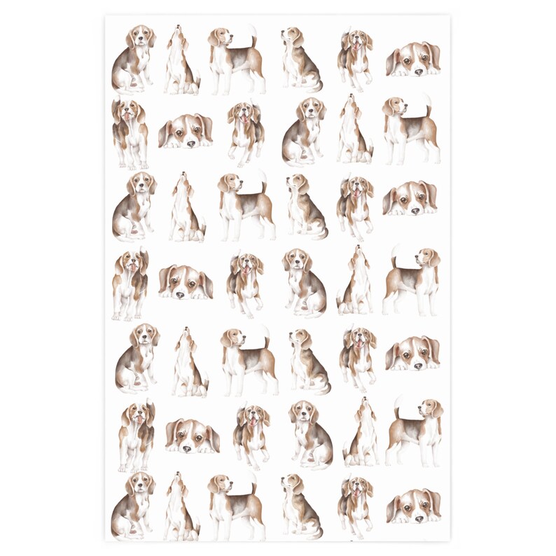 Beagle Gift Wrap for Beagle Lover Gift Wrapping Paper Beagle Wrapping Paper Dog Gift Wrap Beagle Gifts for Beagle Mom Gift Wrap Beagles Gift image 2