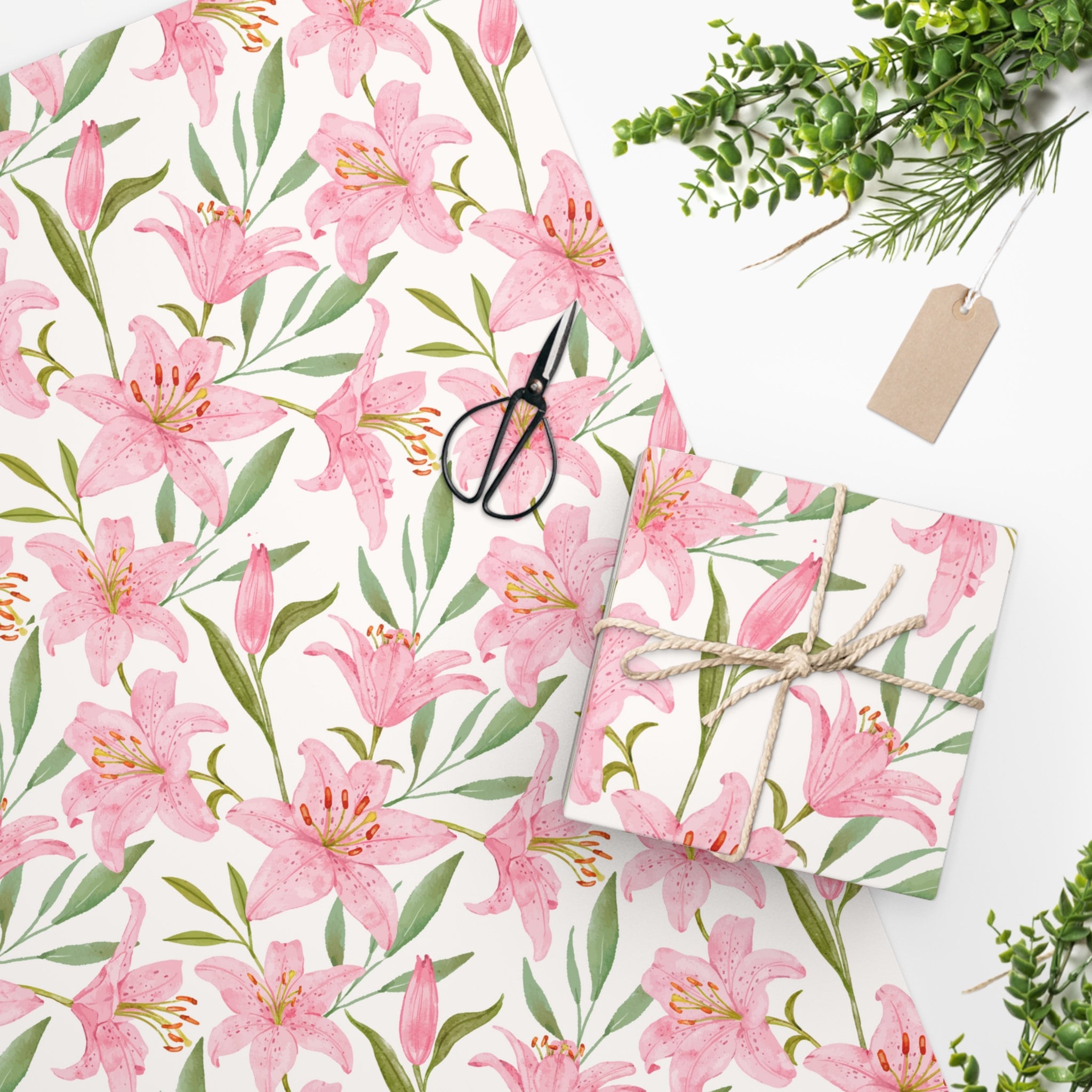 Navy Floral Garden Spring Wrapping Paper