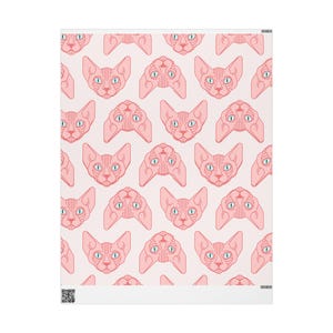 Sphynx Cat Wrapping Paper, Hairless Cat Gift Wrap, Cats, Sphynx Cat Lover Gifts, Sphynx Cat Gifts, Gifts for Cat Lovers, Hairless Cat Lovers image 5