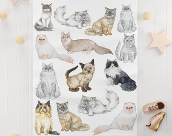 Ragdoll Cat Fleece Manta de bebé para Ragdoll Cat Nursery Manta para bebé niña regalo Ragdoll Cat Swaddle Manta para Ragdoll Cat Lover Manta