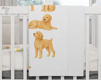 Golden Doodle Baby Decke Fleece Golden Doodle Baby Swaddle Golden Doodle Kinderzimmer Deko Hund Baby Swaddle Baby-Geschenk für Golden Doodle Familie